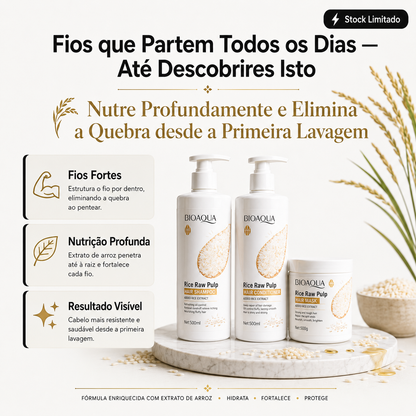 RizaGlow™ — Ritual Capilar de Arroz para Fios Sedosos e Luminosos